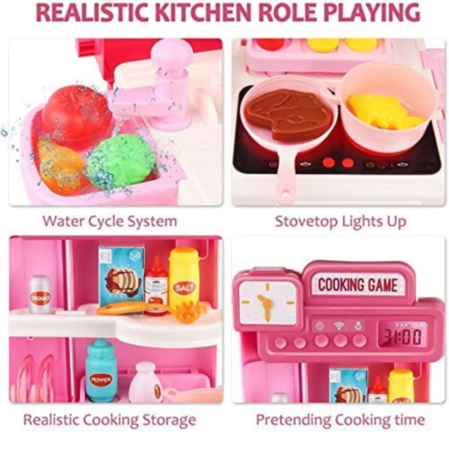 Bucătărie Portabilă pentru Copii 4 în 1 cu Accesorii