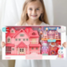 Vilă Roz Interactivă cu Figurine și Mobilier – Set de Joacă pentru Fetițe 