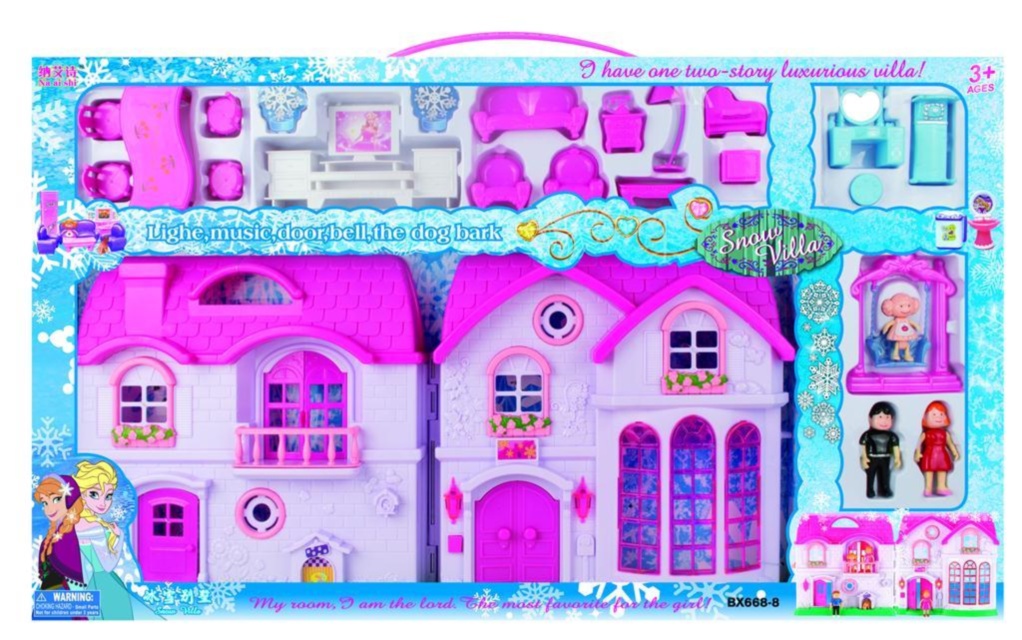 Mega Căsuță Pliabilă de Păpuși cu Figurine și Mobilă