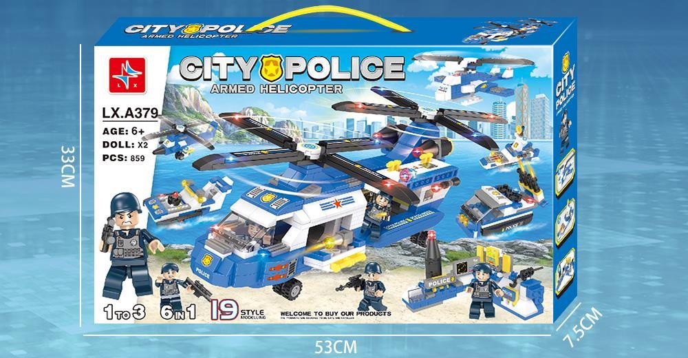 Elicopterul Utilitar de Poliție, set Construcție 859 piese