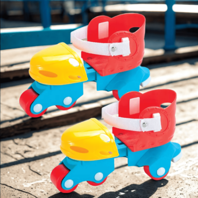 Patine Reglabile cu Roți Duble – Model Colorat pentru Începători