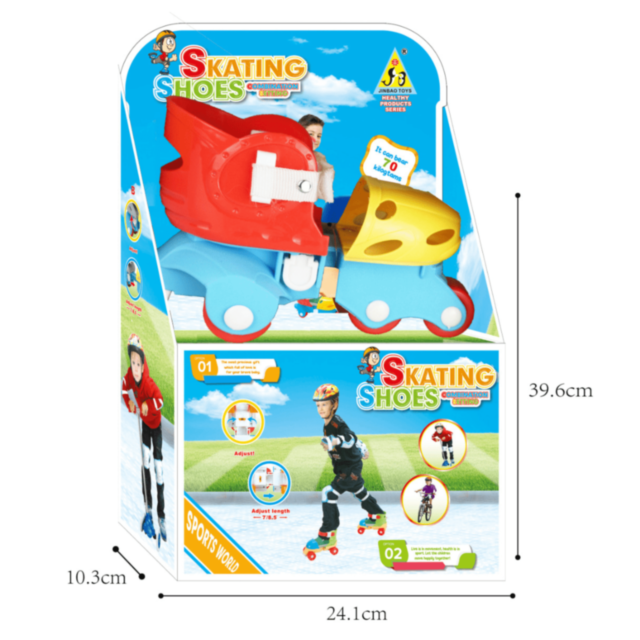 Patine Reglabile cu Roți Duble – Model Colorat pentru Începători