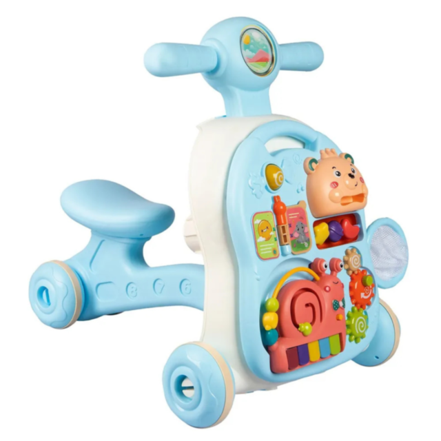 Centru Multifuncțional 4-în-1 pentru Copii - Plimbător, Masă de Joacă și Pian Interactiv