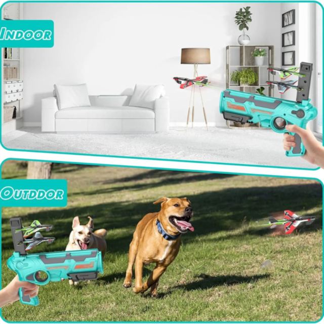 Pistol de Lansat Avioane Planor din Spumă EVA (culoare aleatorie)