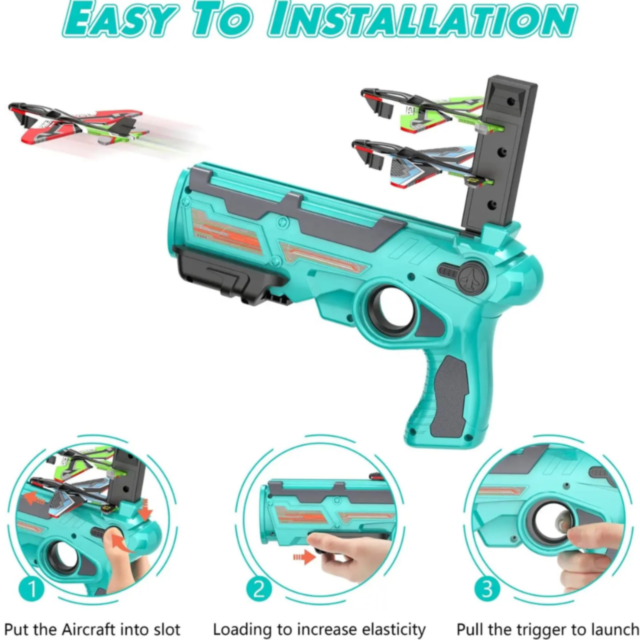 Pistol de Lansat Avioane Planor din Spumă EVA (culoare aleatorie)