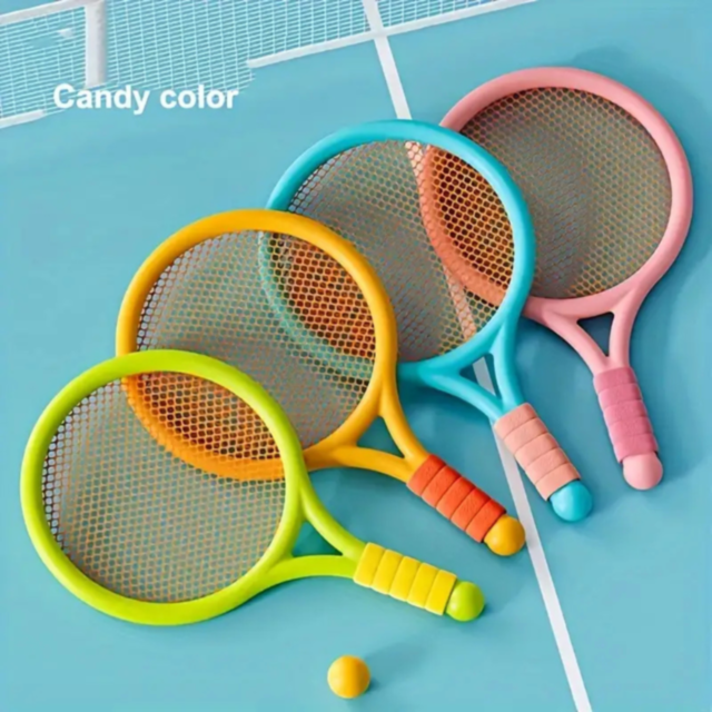 Set Rachete de Tenis și Badminton – 2 Rachete, Minge și Fluturaș (culoare aleatorie)