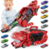 T-Rex Transportator cu 4 Mașinuțe Metalice – Dinozaur Transformabil (culoare aleatorie)