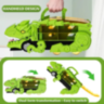 T-Rex Transportator cu 4 Mașinuțe Metalice – Dinozaur Transformabil (culoare aleatorie)