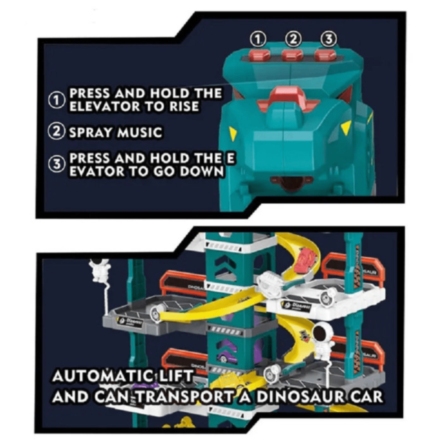 Parcare Dinozaur cu 92 Piese și Mașinuțe Colorate