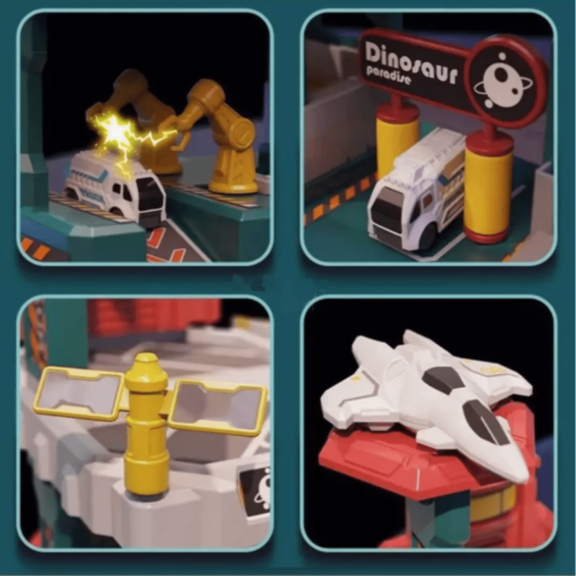 Parcare Dinozaur cu 92 Piese și Mașinuțe Colorate