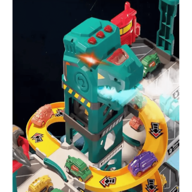 Parcare Dinozaur cu 92 Piese și Mașinuțe Colorate