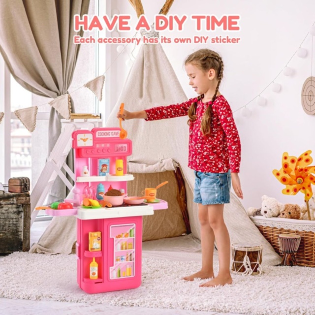 Bucătărie de Jucărie Portabilă 3-în-1 pentru Copii