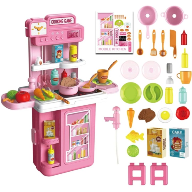 Bucătărie de Jucărie Portabilă 3-în-1 pentru Copii