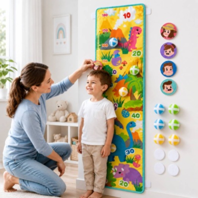 Panou de Măsurare cu Dinozauri și Mingi Velcro | image