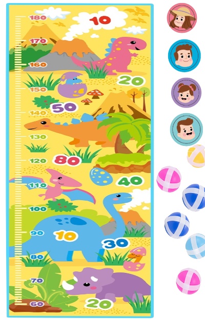 Masurător Înălțime de Perete cu Darts și 6 Bile | image