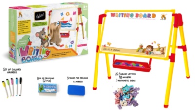 Tablă de Scris și Desenat cu 2 Fețe Magnetice, 26 litere, 15 Cifre, 5 carioci | image