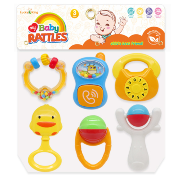 Set 6 zornăitori bebeluși - Culori și sunete distractive