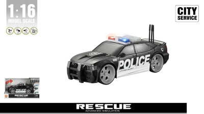 Mașină Poliție cu Sunete și Lumini de Sirenă, porbagajul de deschide | image