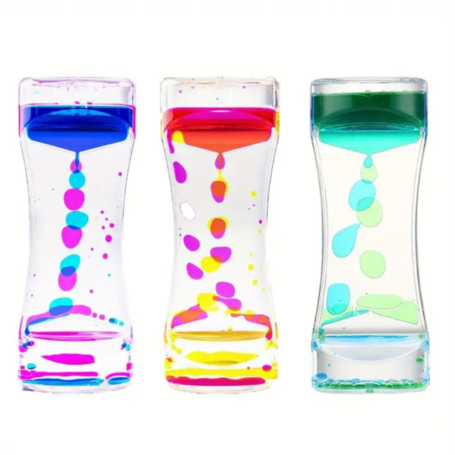 Clepsidră Lichidă Antistres cu Picături Colorate (culoare aleatorie)