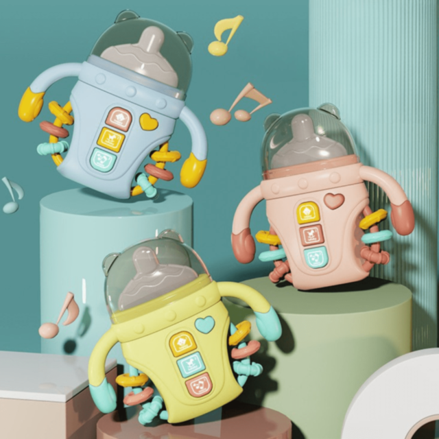 Biberon Jucărie cu Lumină, Muzică și Butoane Interactive (culoare aleatorie)
