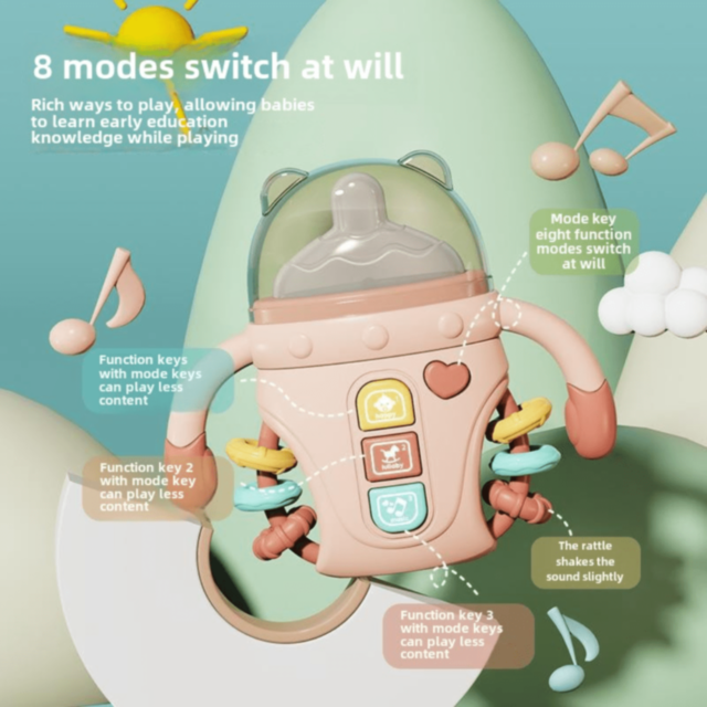Biberon Jucărie cu Lumină, Muzică și Butoane Interactive (culoare aleatorie)