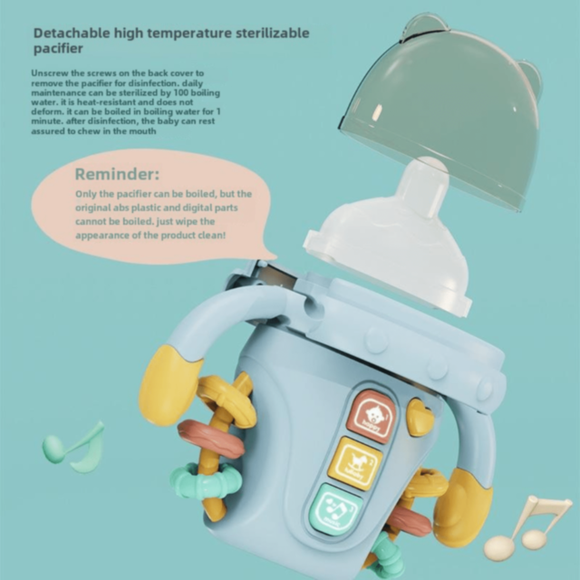 Biberon Jucărie cu Lumină, Muzică și Butoane Interactive (culoare aleatorie)