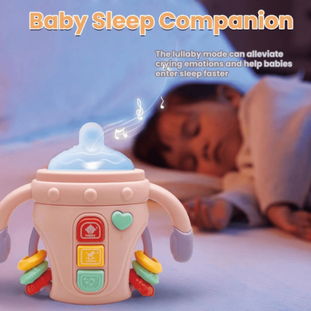 Biberon Jucărie cu Lumină, Muzică și Butoane Interactive (culoare aleatorie)