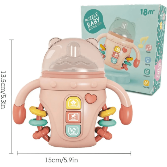 Biberon Jucărie cu Lumină, Muzică și Butoane Interactive (culoare aleatorie)
