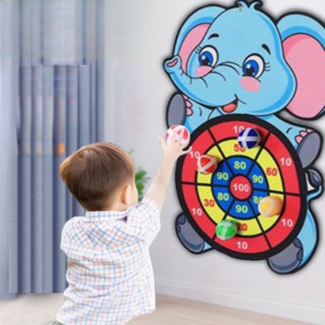 Joc cu Țintă Elefant și 3 Bile Lipicioase