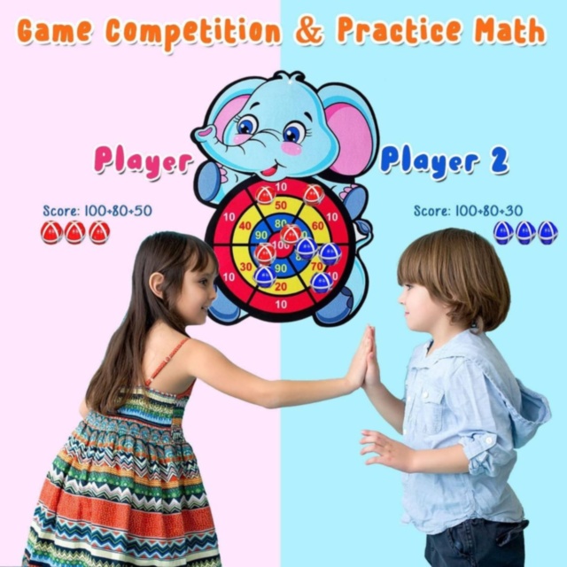 Joc cu Țintă Elefant și 3 Bile Lipicioase