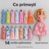 Păpușă fashion de 28 cm cu 14 rochițe