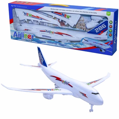 Avion Airbus cu Lumini, Sunete și Mecanism de Fricțiune, 67cm | image