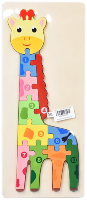 Puzzle din Lemn Girafa cu Numere