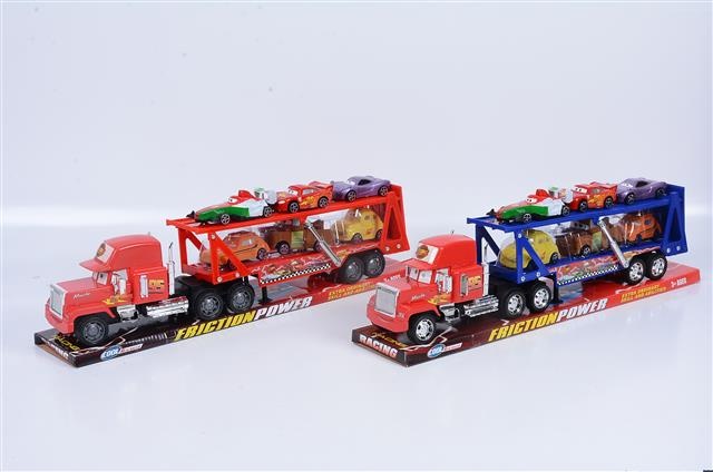 Trailerul Cars cu 6 Mașinuțe Fulger Mcqueen, 48cm