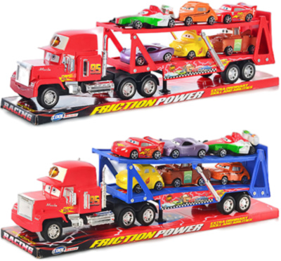 Trailerul Cars cu 6 Mașinuțe Fulger Mcqueen, 48cm | image