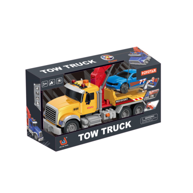 Evacuator cu Mașinuță, Sunete, Lumini, Braț de Tractare Pneumatic