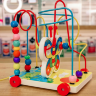 Labirint Montessori din Lemn cu Mărgele Colorate - Fluture