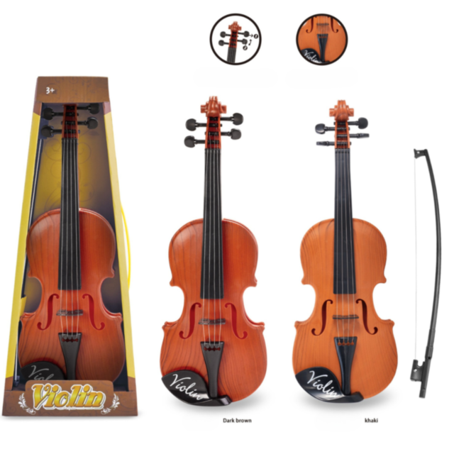 Vioară de Jucărie Realistă cu Arcuș – Pentru Micii Muzicieni (culoare aleatorie)