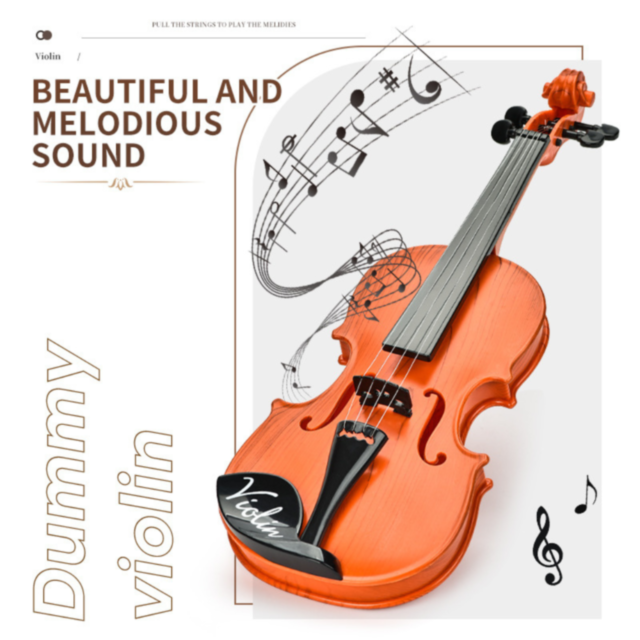 Vioară de Jucărie Realistă cu Arcuș – Pentru Micii Muzicieni (culoare aleatorie)