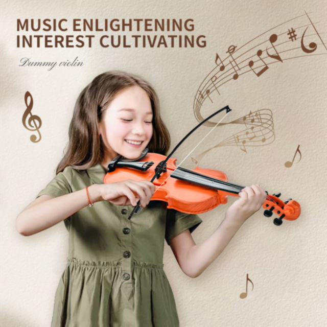 Vioară de Jucărie Realistă cu Arcuș – Pentru Micii Muzicieni (culoare aleatorie)