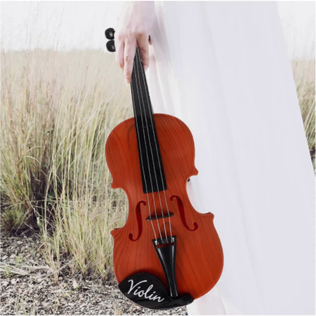 Vioară de Jucărie Realistă cu Arcuș – Pentru Micii Muzicieni (culoare aleatorie)