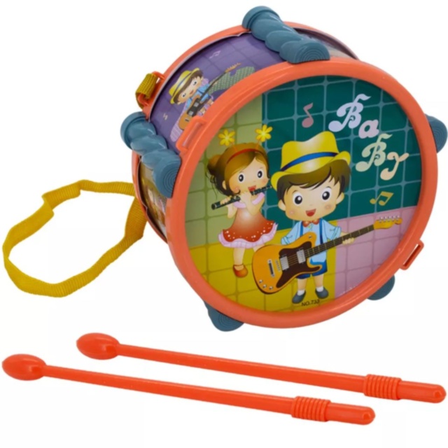 Tobă pentru Copii cu Bețe și Curea (culoare aleatorie)
