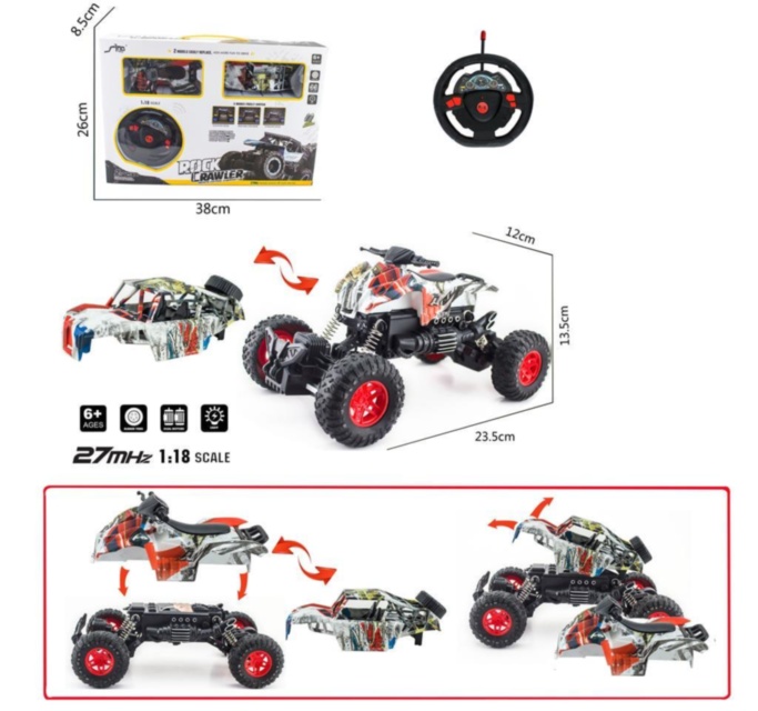 Mașina Rock Crawler Teleghidată cu Caroserie de Schimb