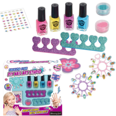 Set de Manichiura cu Oje, Pile, Sclipici si Autocolante | image