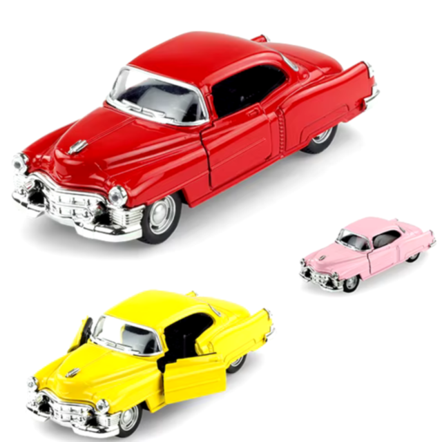 1buc. Mașinuță Vintage Metalică 1:32 cu Uși Deschise - Culoare Aleatorie