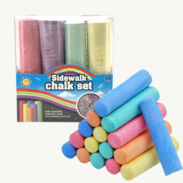 Set de Crete Colorate Lavabile pentru Trotuar - 12 Bucăți