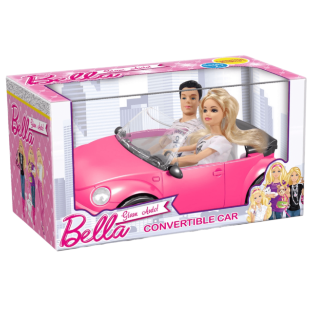 Mașină Decapotabilă Bella cu Păpuși Incluse 