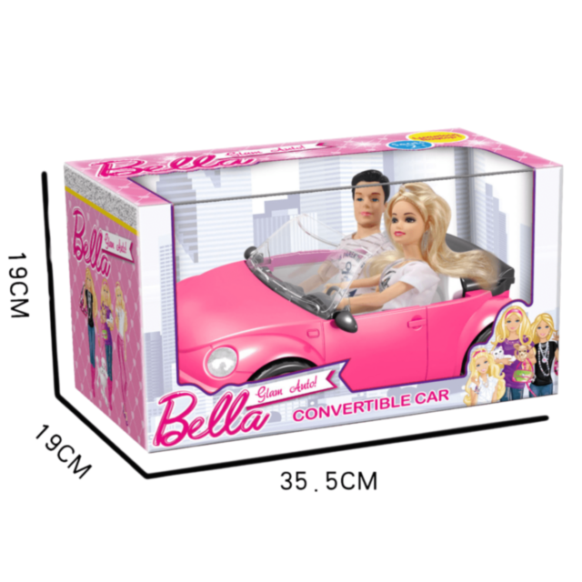 Mașină Decapotabilă Bella cu Păpuși Incluse 