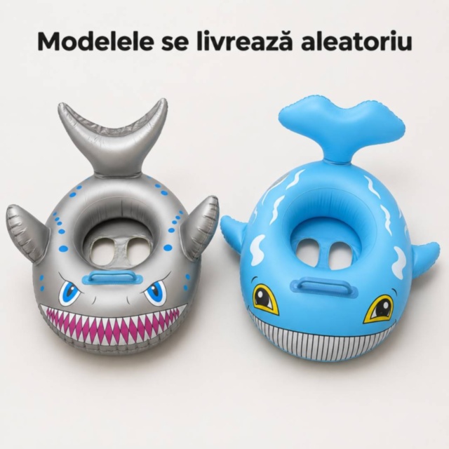 Colac gonflabil bebeluși cu design balenă și rechin