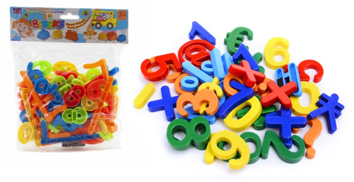 Set 80 Numere Multicolore fară Magnet, joc de îmbinare